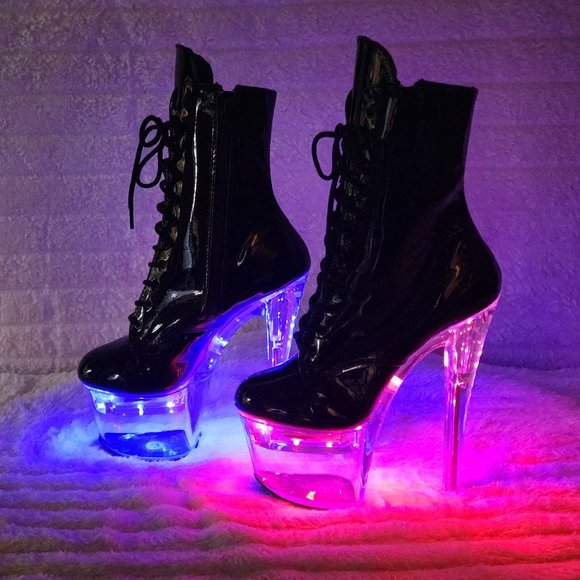 FlashDance 7" Led Light up Platform Ankle Boots Flash dance - Picture 3 of 15